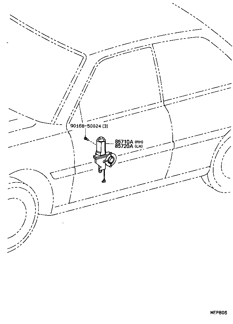 85710-10040 MOTOR ASSY, POWER WINDOW REGULATOR, FRONT RH product image