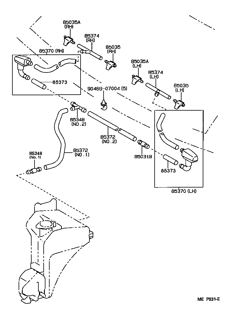 Toyota 85330-95D03 JAR ASSY, WINDSHIELD WASHER