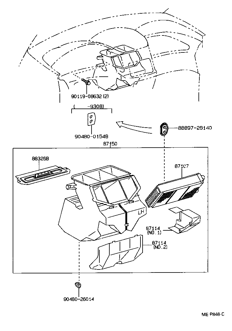 87114-95D01 COVER, HEATER product image