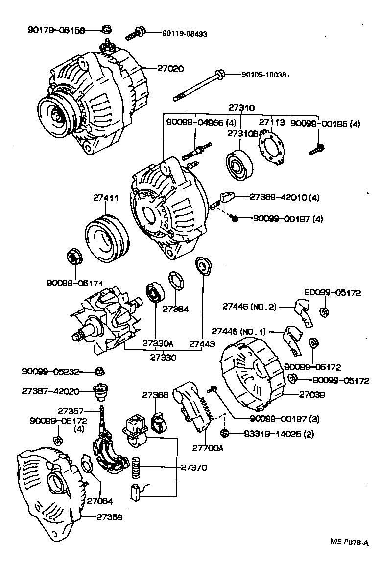 27310-17100 FRAME ASSY, DRIVE END, ALTERNATOR product image