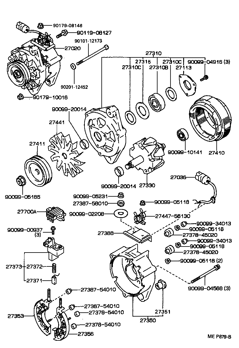 27310-17100 FRAME ASSY, DRIVE END, ALTERNATOR product image