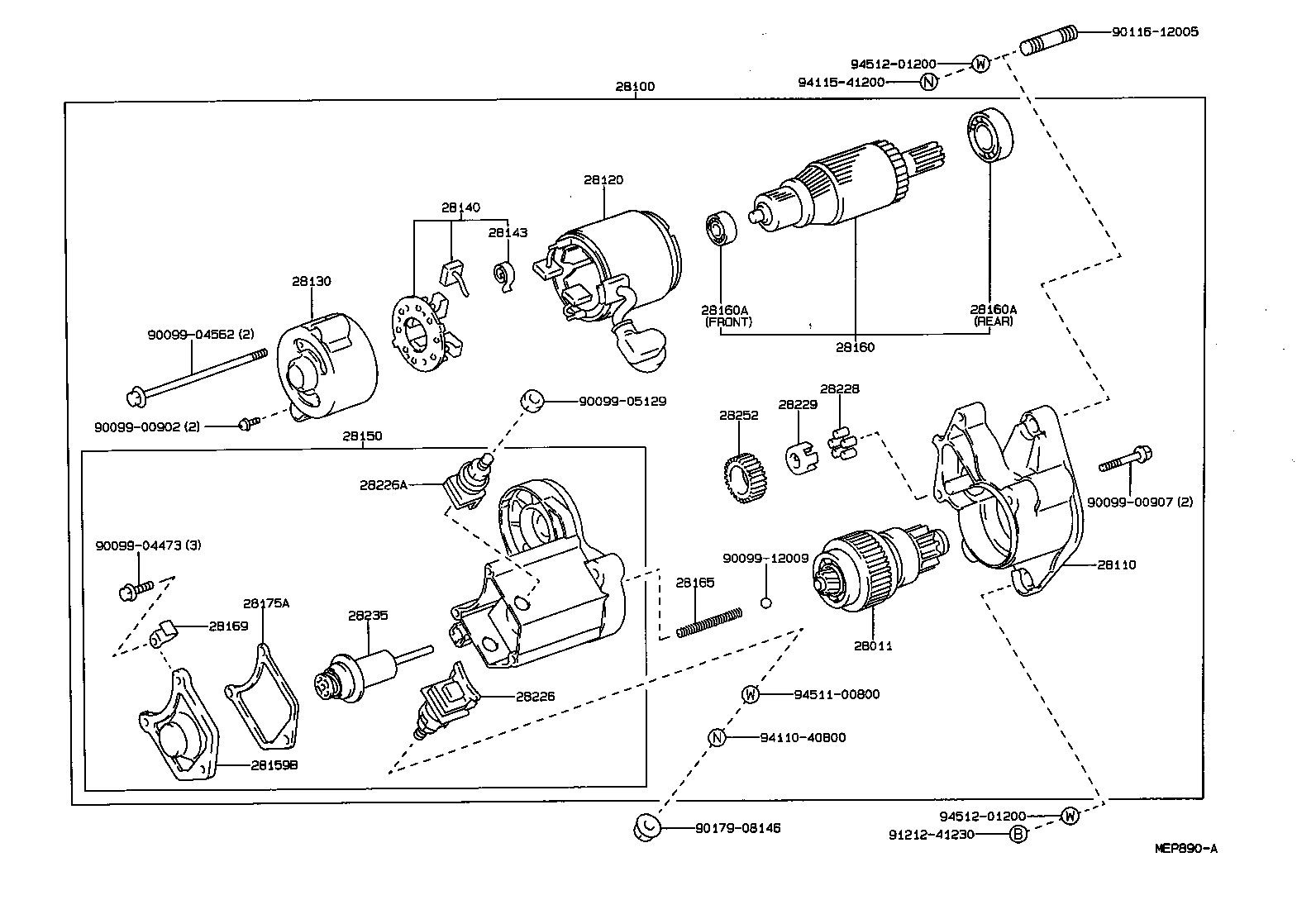 Toyota 28140-66030 HOLDER ASSY, STARTER BRUSH