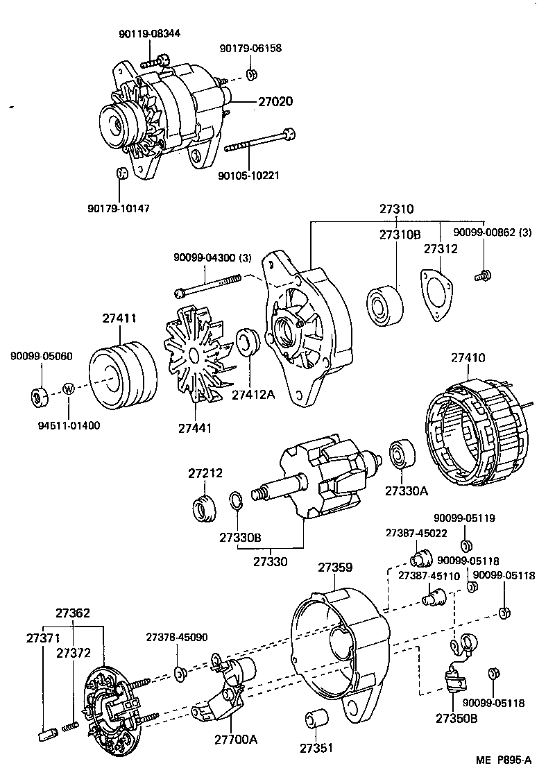 Toyota 27359-61250 FRAME, ALTERNATOR RECTIFIER END