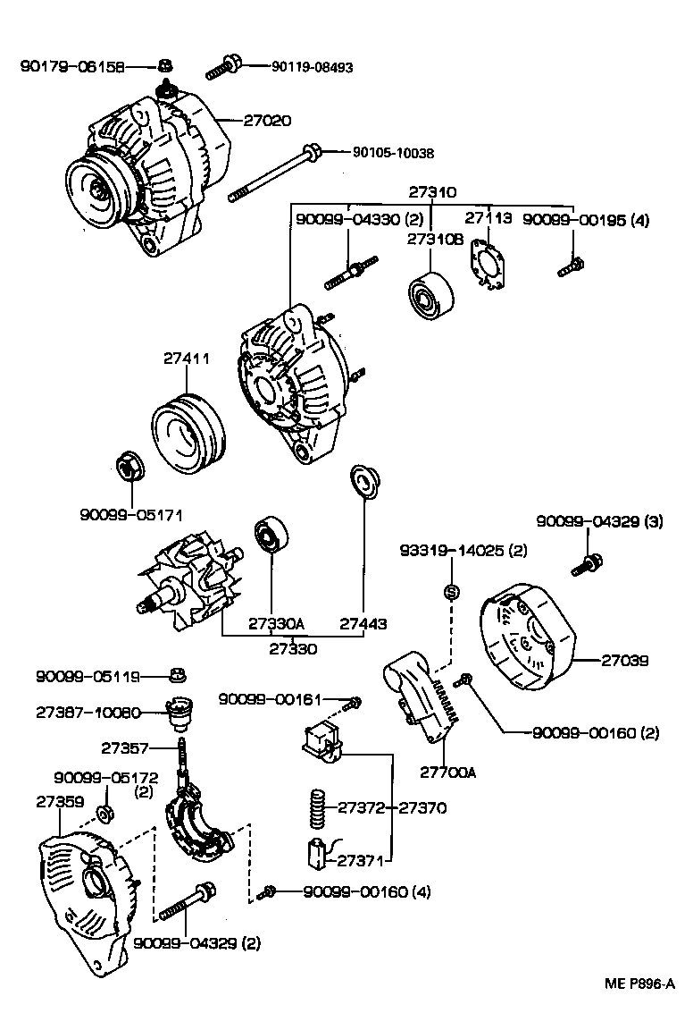 27310-17100 FRAME ASSY, DRIVE END, ALTERNATOR product image