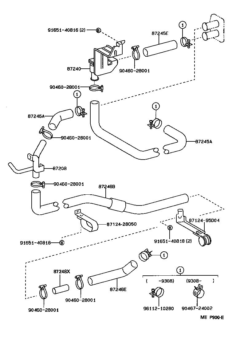 Toyota 87245-95D17 HOSE, HEATER WATER, INLET E