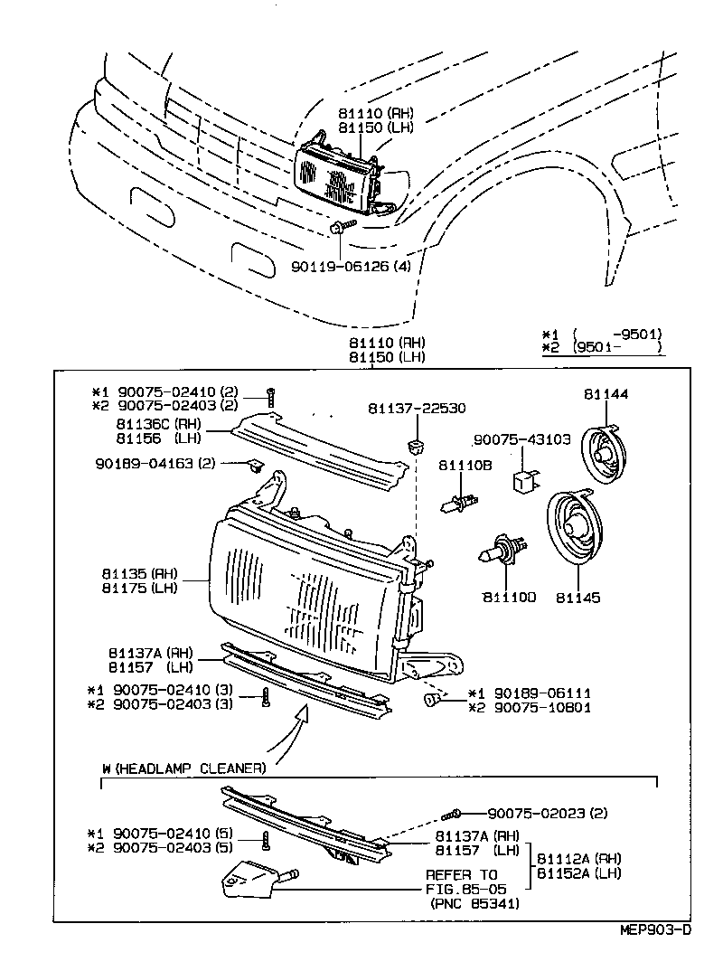81150-60331 HEADLAMP ASSY, LH product image