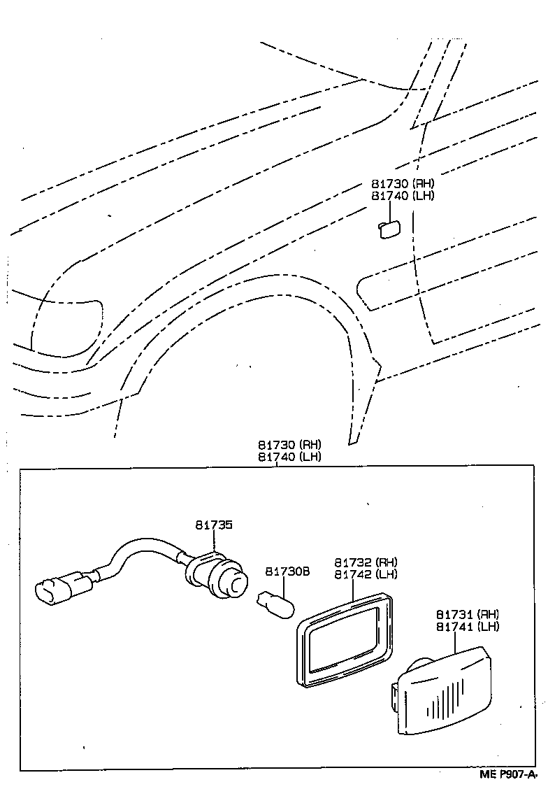 81730-60061 LAMP ASSY, SIDE TURN SIGNAL, RH product image