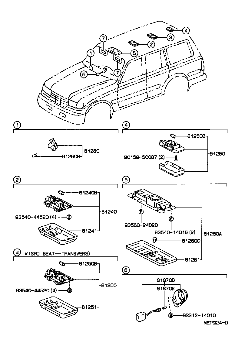 Toyota 81240-32020-A1 LAMP ASSY, ROOM, NO.1