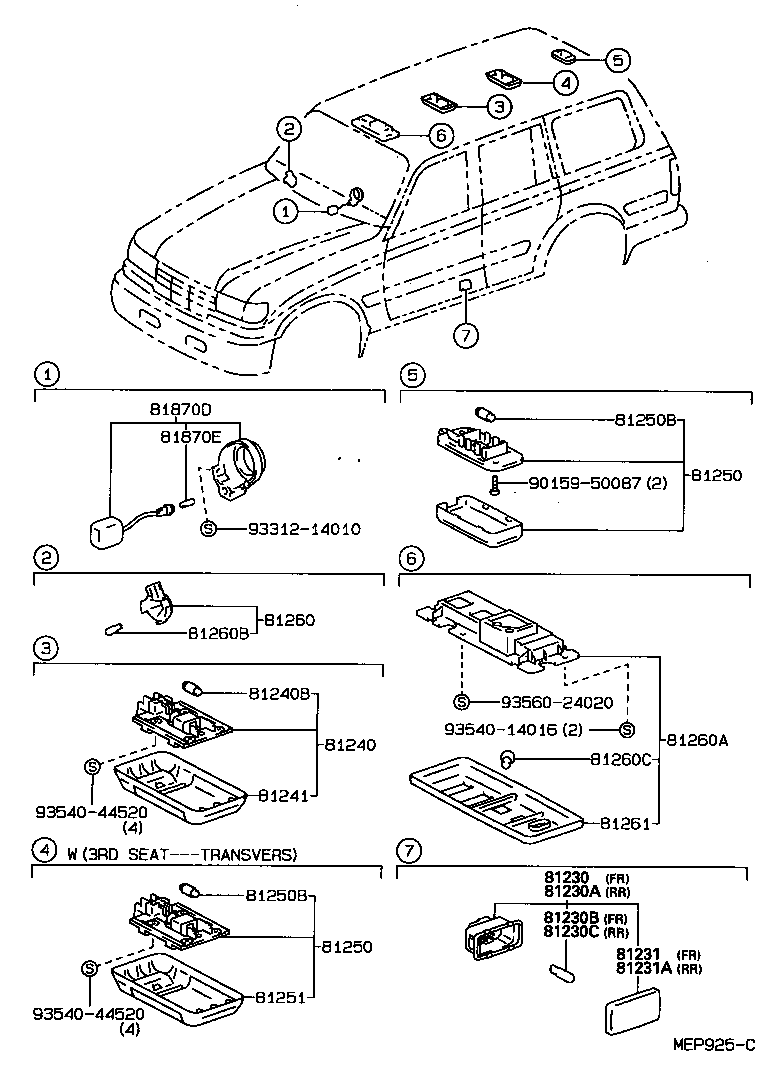 81870-60010 LAMP ASSY, KEY CYLINDER product image