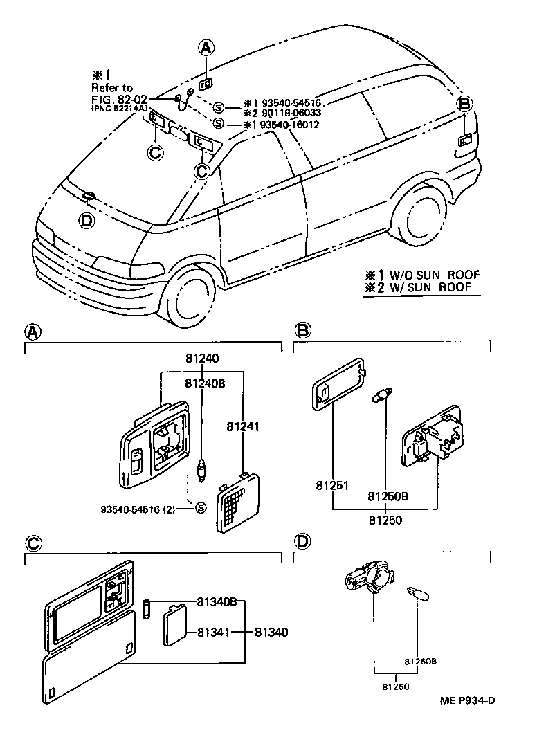 Toyota 81240-95D01-06 LAMP ASSY, ROOM, NO.1