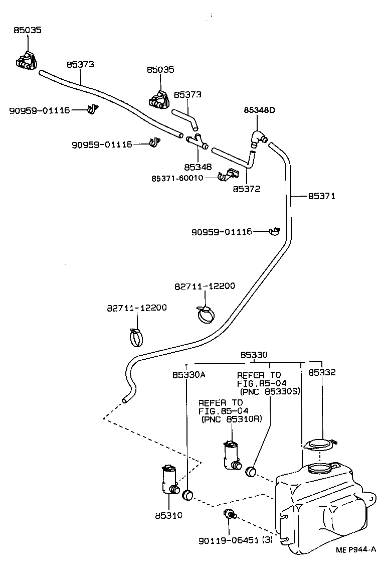 90099-33790 HOSE, WINDSHIELD WASHER (FROM MOTOR TO JOINT) product image
