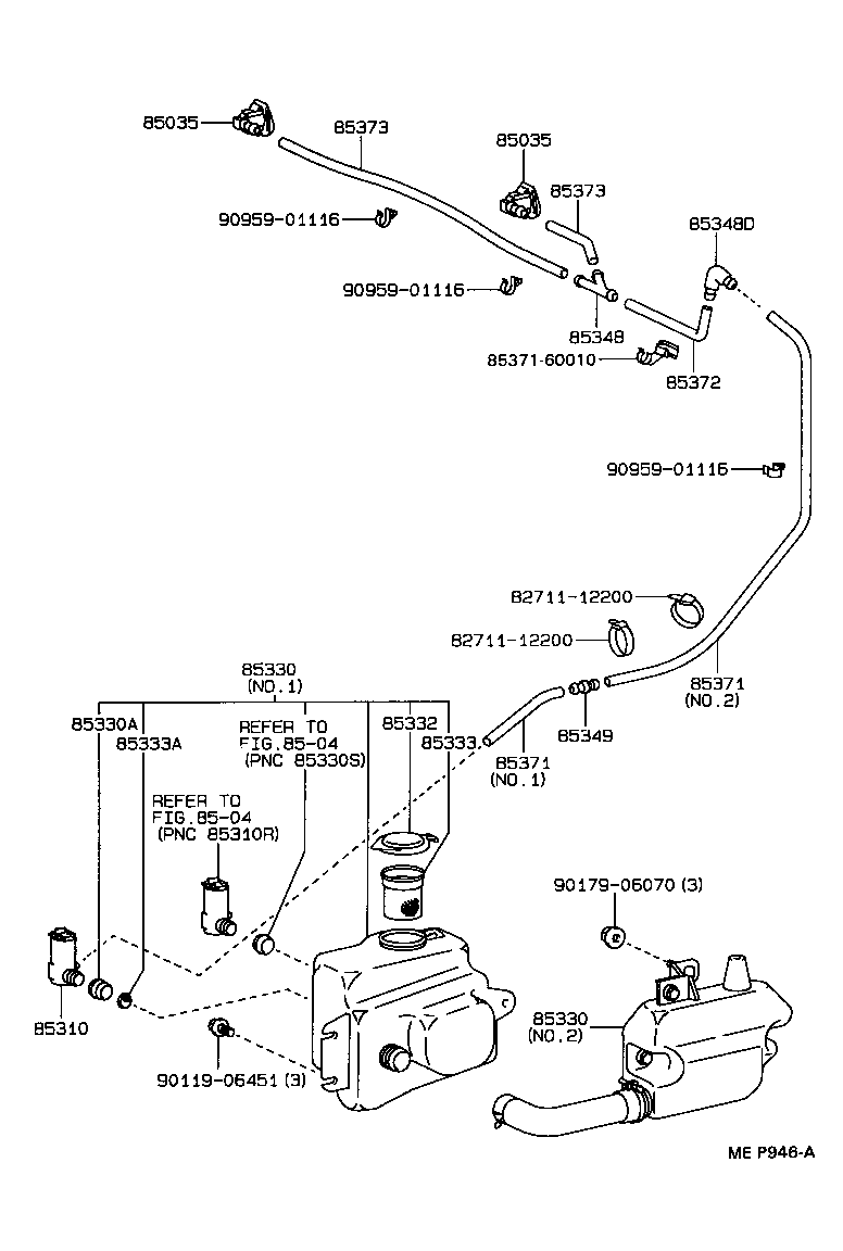 Toyota 85315-60150 JAR ASSY, WINDSHIELD WASHER