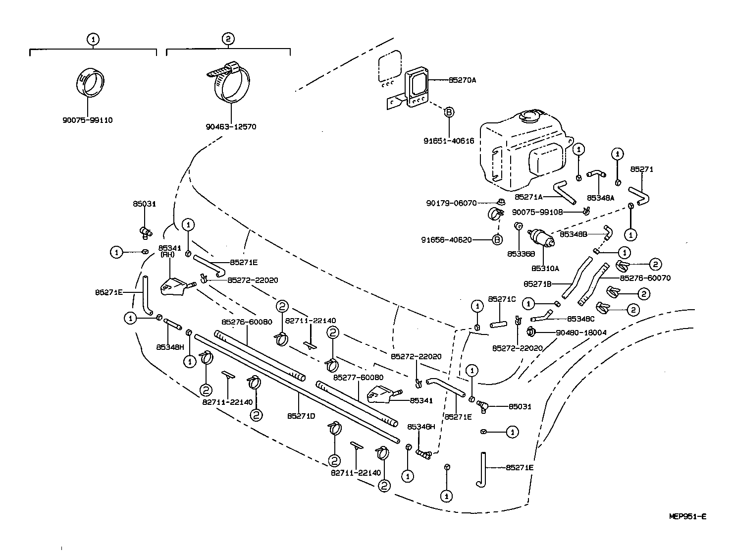 85280-60040 MOTOR AND PUMP ASSY, HEADLAMP CLEANER WASHER product image