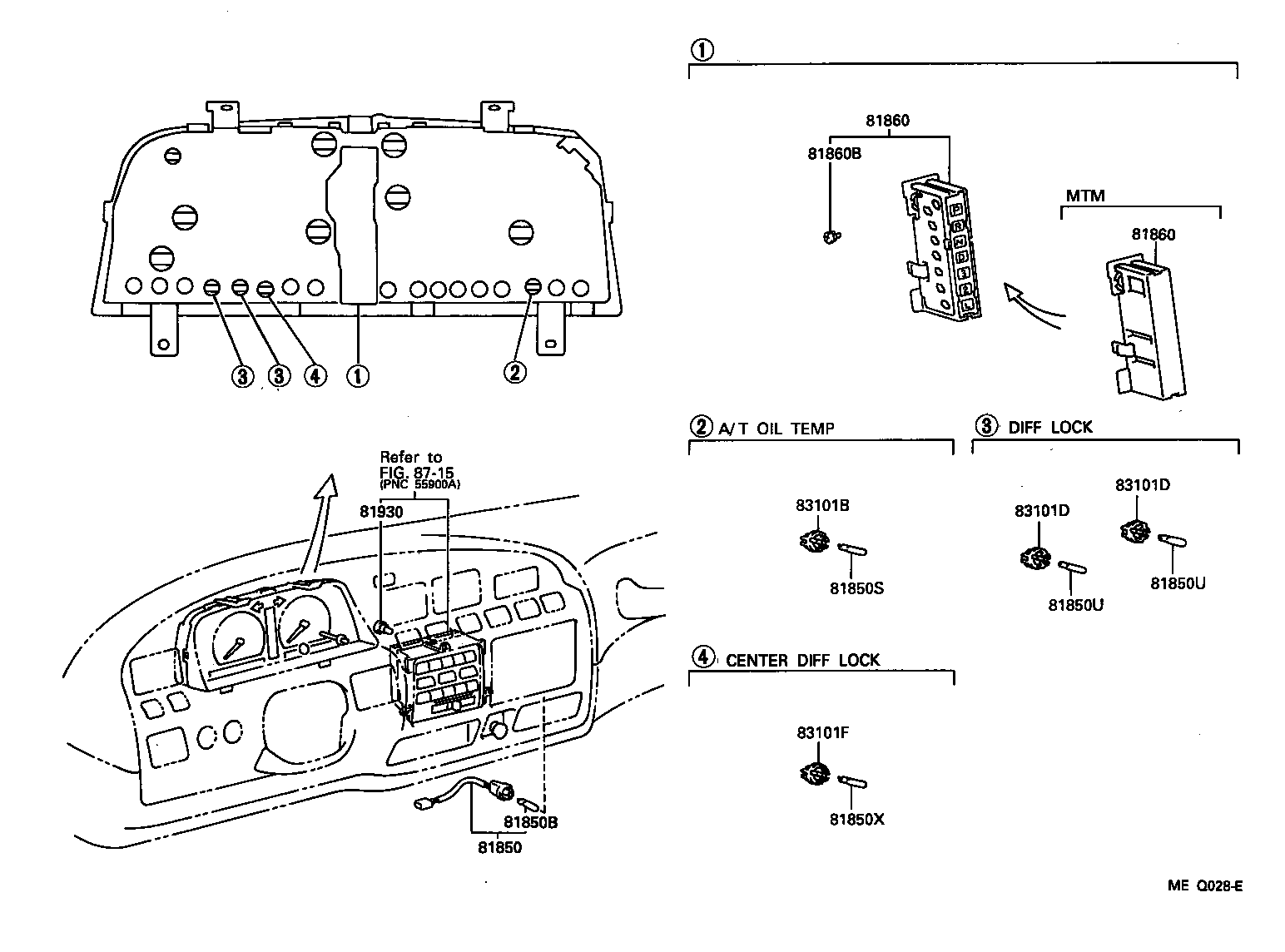 81860-12100 LAMP ASSY, TRANSMISSION INDICATOR product image
