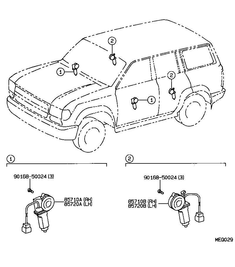 85710-60080 MOTOR ASSY, POWER WINDOW REGULATOR, REAR RH product image