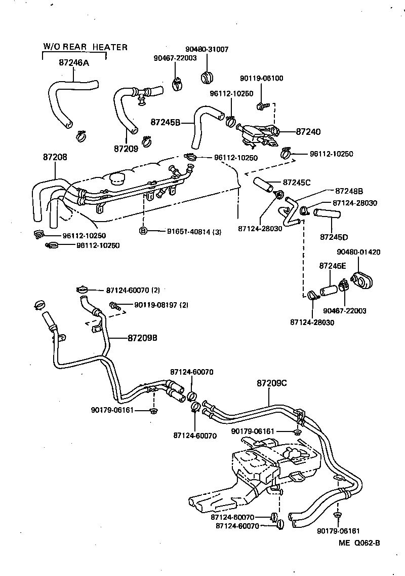 Toyota 87208-60300 PIPE SUB-ASSY, HEATER WATER, A