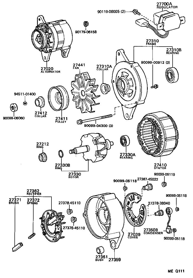 27060-61061 ALTERNATOR ASSY product image