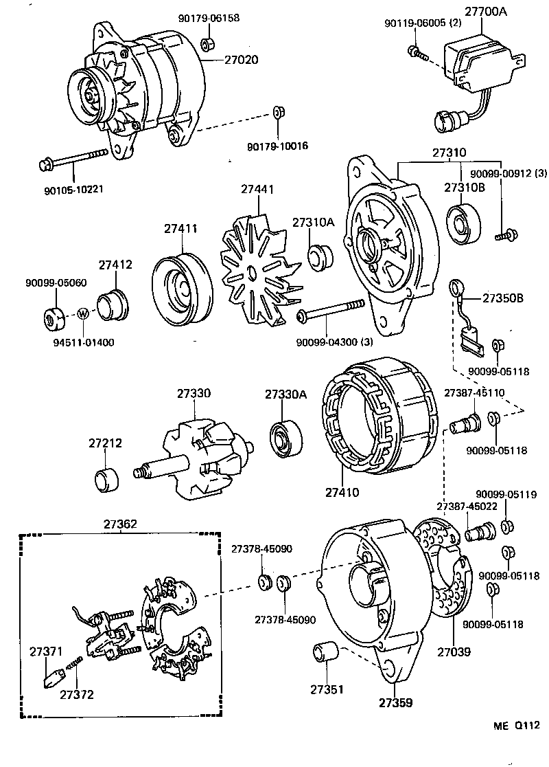 27060-61061 ALTERNATOR ASSY product image