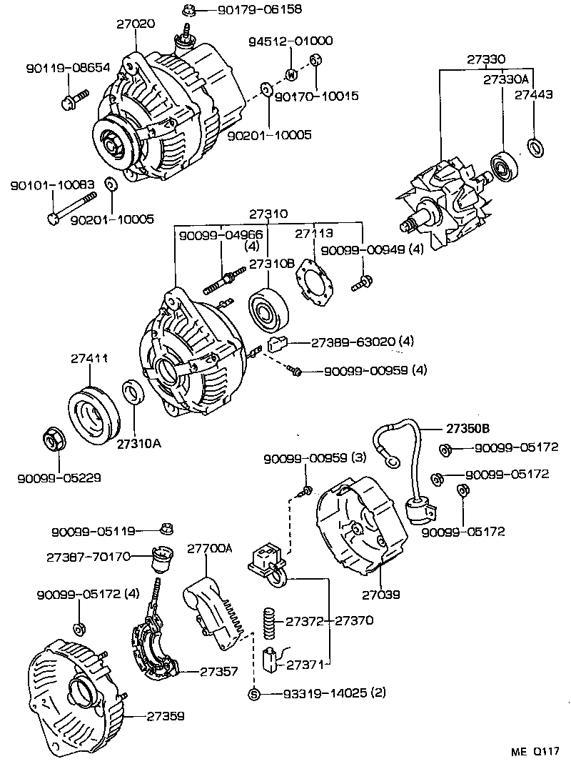 27060-17060 ALTERNATOR ASSY product image