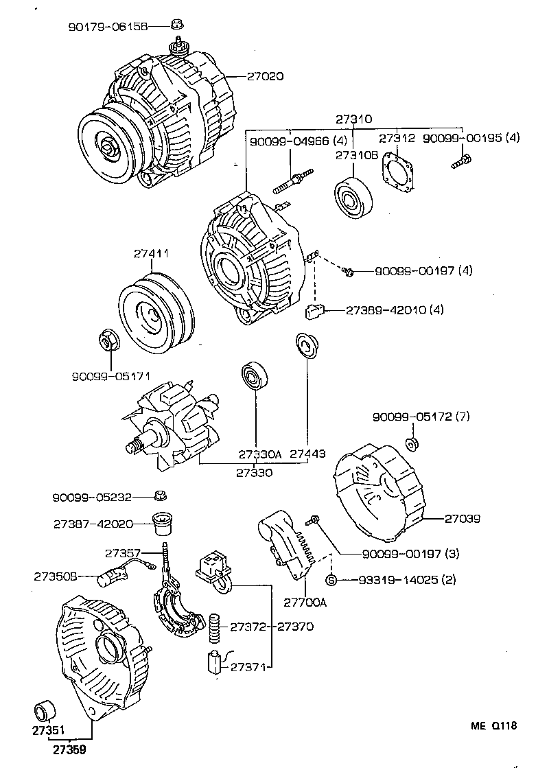 27060-17060 ALTERNATOR ASSY product image