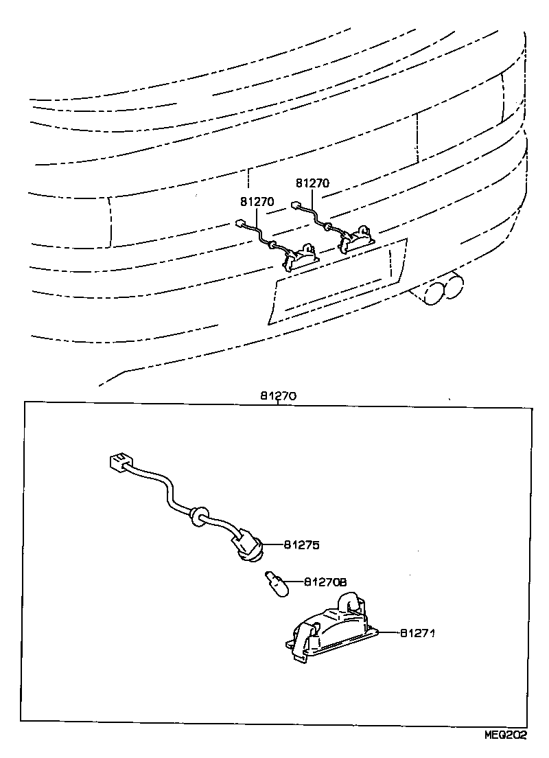 81275-32210 SOCKET AND WIRE, LICENSE PLATE LAMP product image