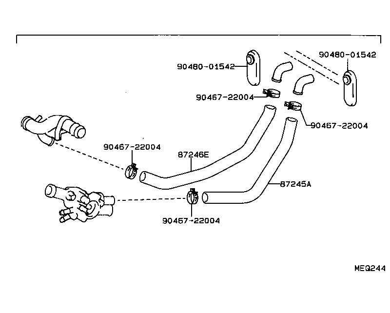 87245-18011 HOSE, HEATER WATER, INLET A product image