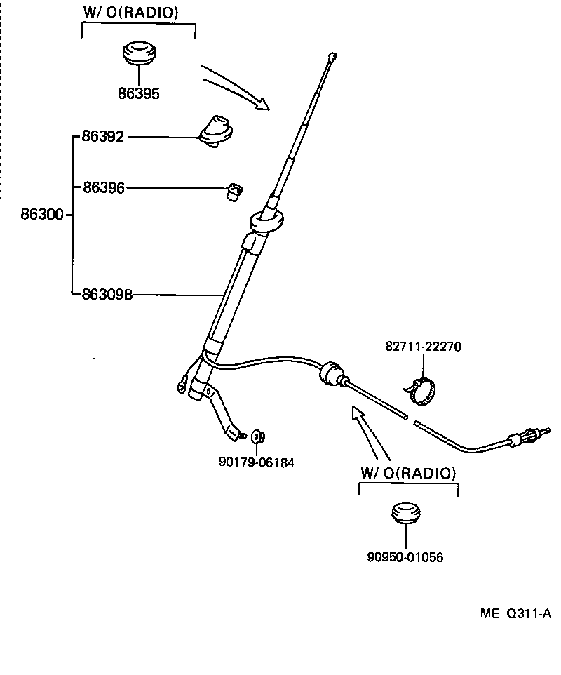 86395-90K00 GROMMET, ANTENNA product image