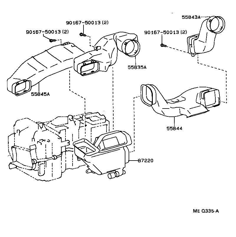 55844-18010 DUCT, HEATER TO REGISTER, NO.2 product image