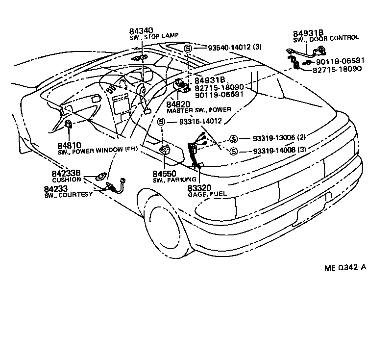 84820-18010 MASTER SWITCH ASSY, POWER WINDOW REGULATOR product image