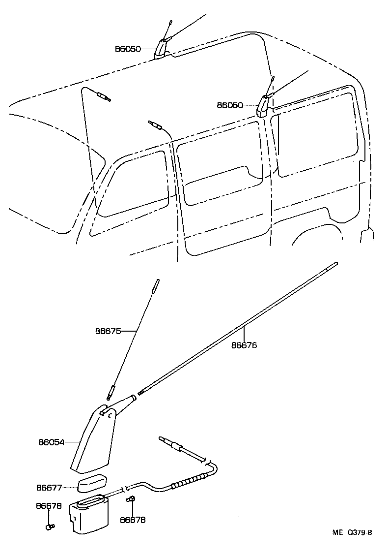 86300-26090 ANTENNA ASSY, W/HOLDER product image