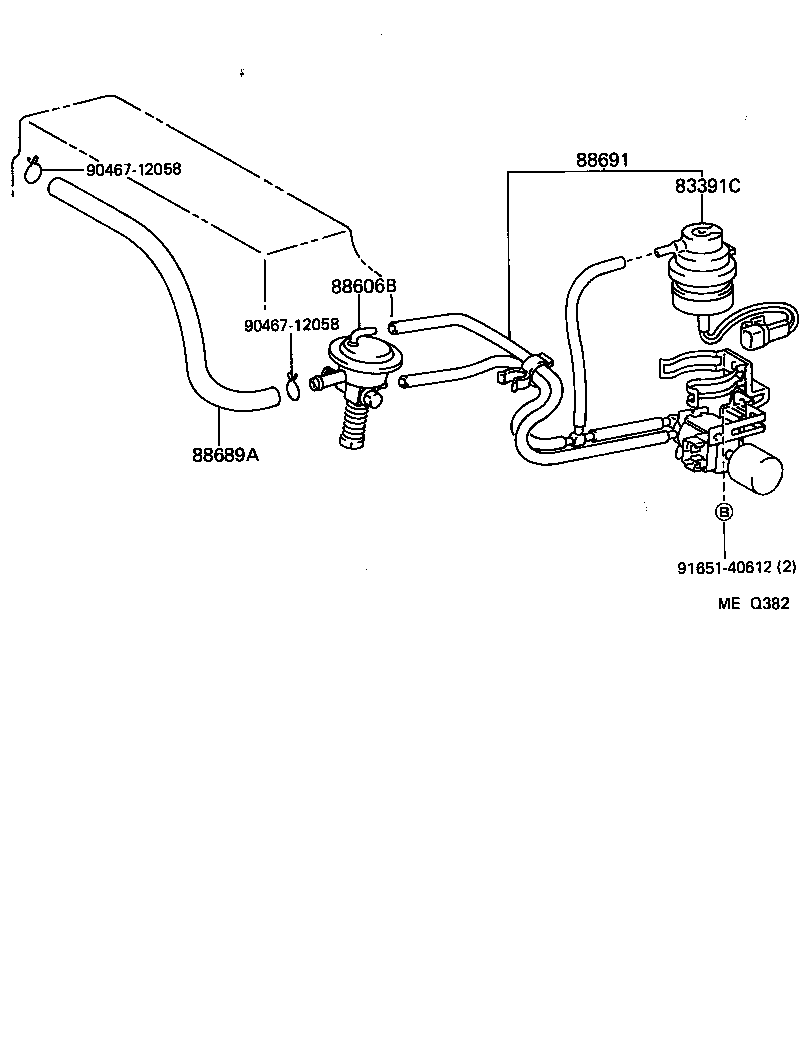 88689-16010 HOSE, COOLER VACUUM NO.1 product image