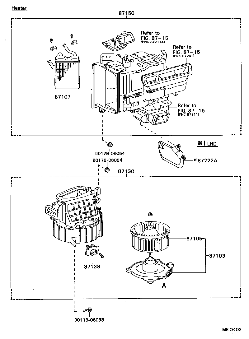 87103-32010 MOTOR SUB-ASSY, HEATER BLOWER, W/FAN product image