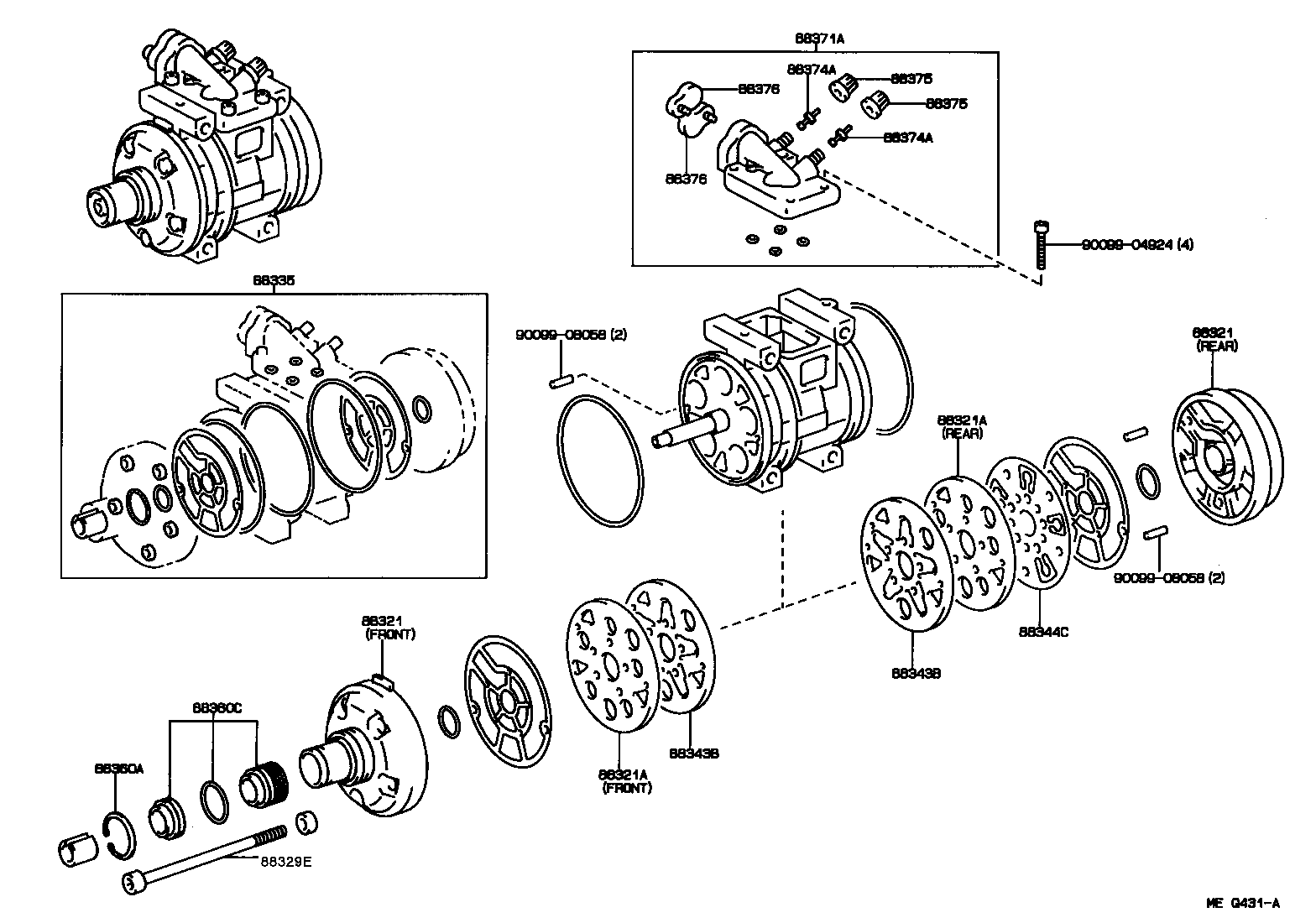 Toyota 88320-60490 COMPRESSOR ASSY, COOLER