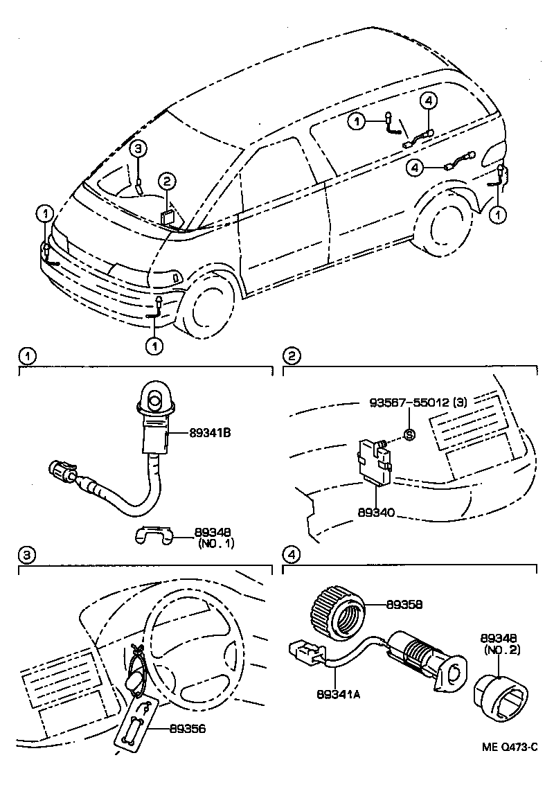 89341-28190 SENSOR, ULTRASONIC, NO.2 product image