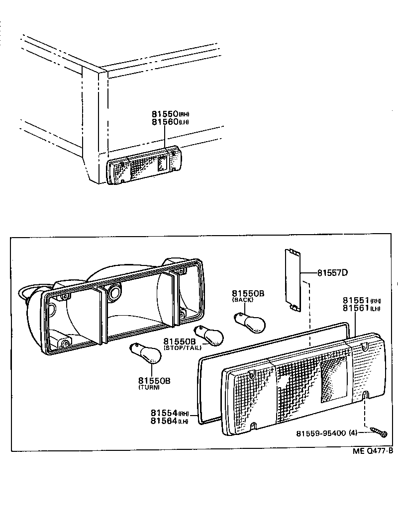 81550-37010 LAMP ASSY, REAR COMBINATION, RH product image