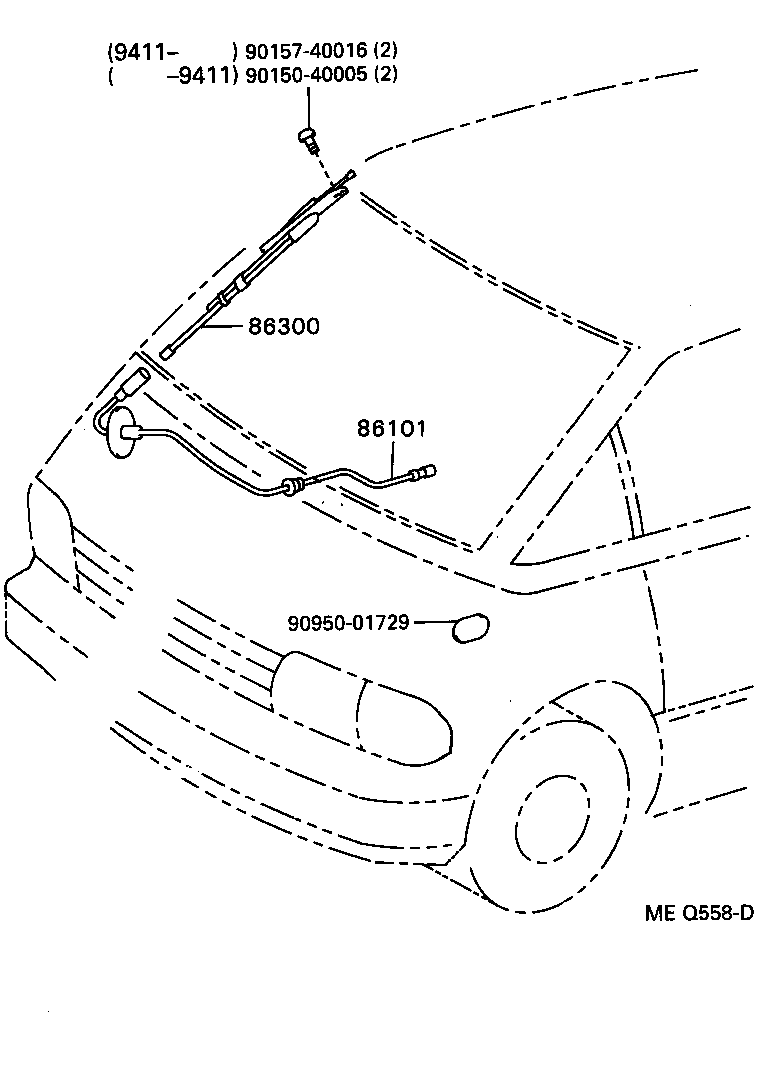 86300-28070 ANTENNA ASSY, W/HOLDER product image