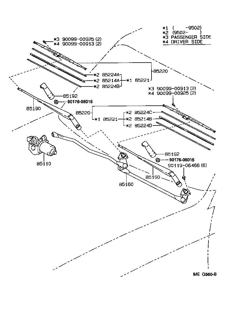 85110-60130 MOTOR ASSY, WINDSHIELD WIPER product image