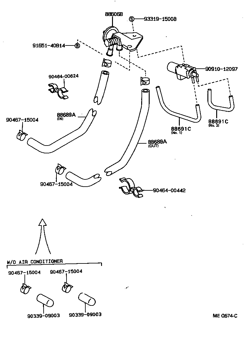 88689-28020 HOSE, COOLER VACUUM NO.1 product image