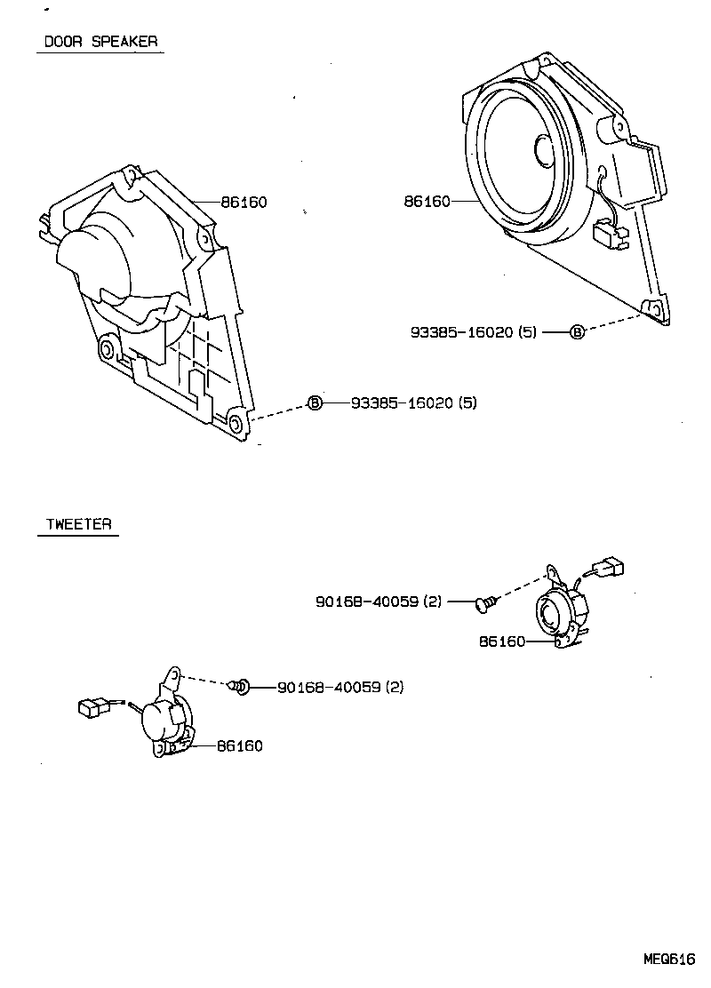 86150-20160 SPEAKER ASSY, REAR product image