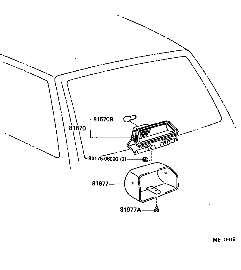 81570-10040 LAMP ASSY, CENTER STOP product image