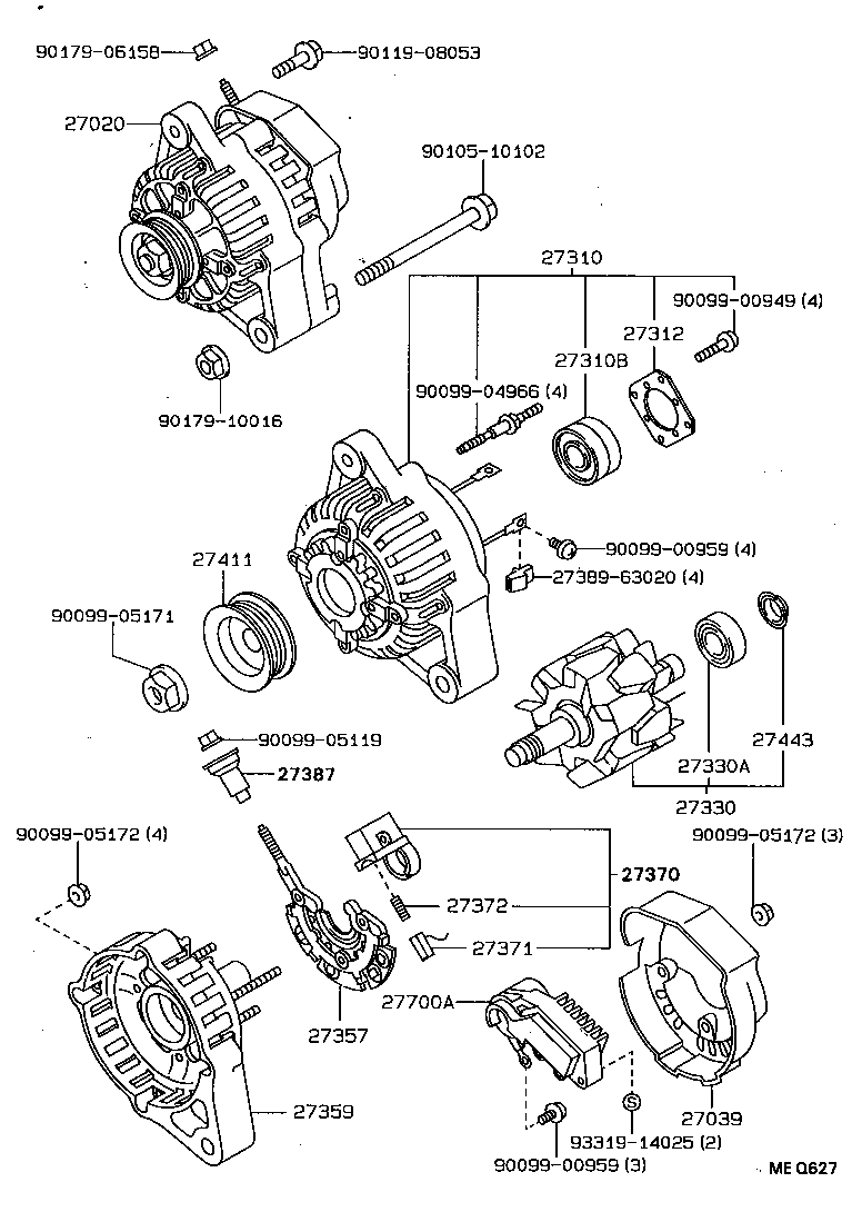 27060-74281 ALTERNATOR ASSY product image