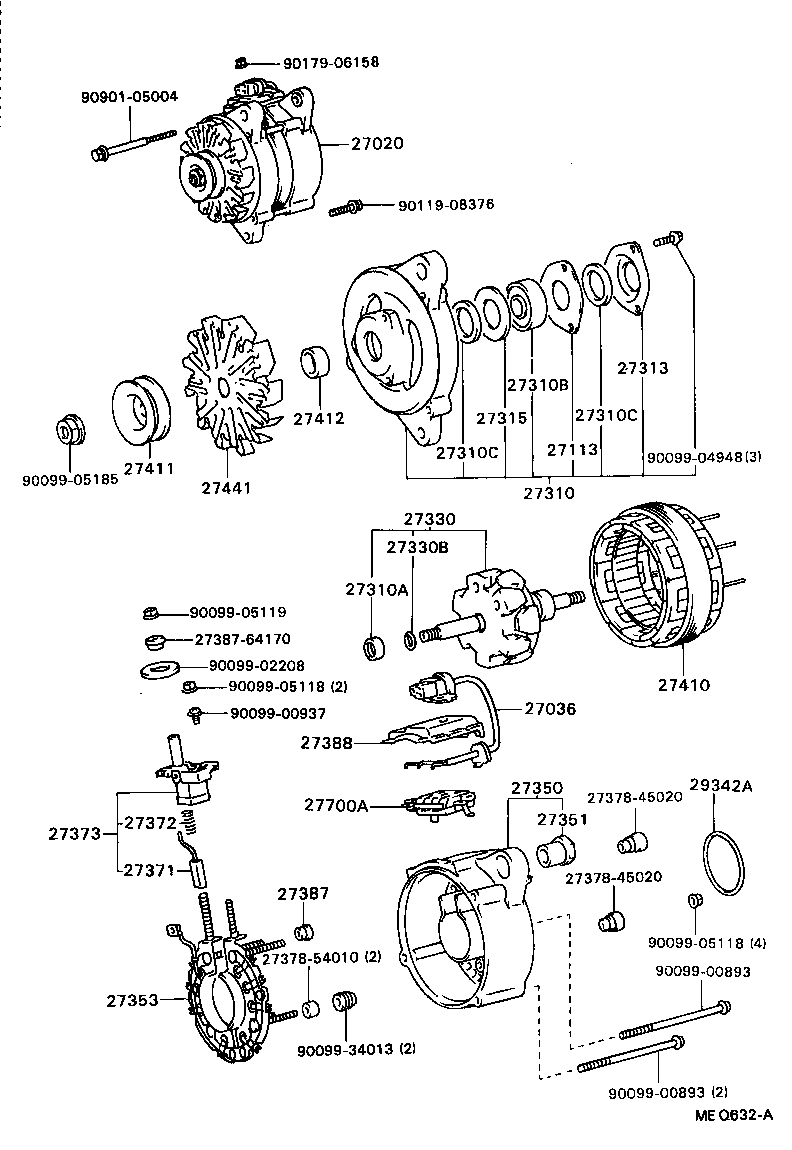 27060-64100 ALTERNATOR ASSY product image
