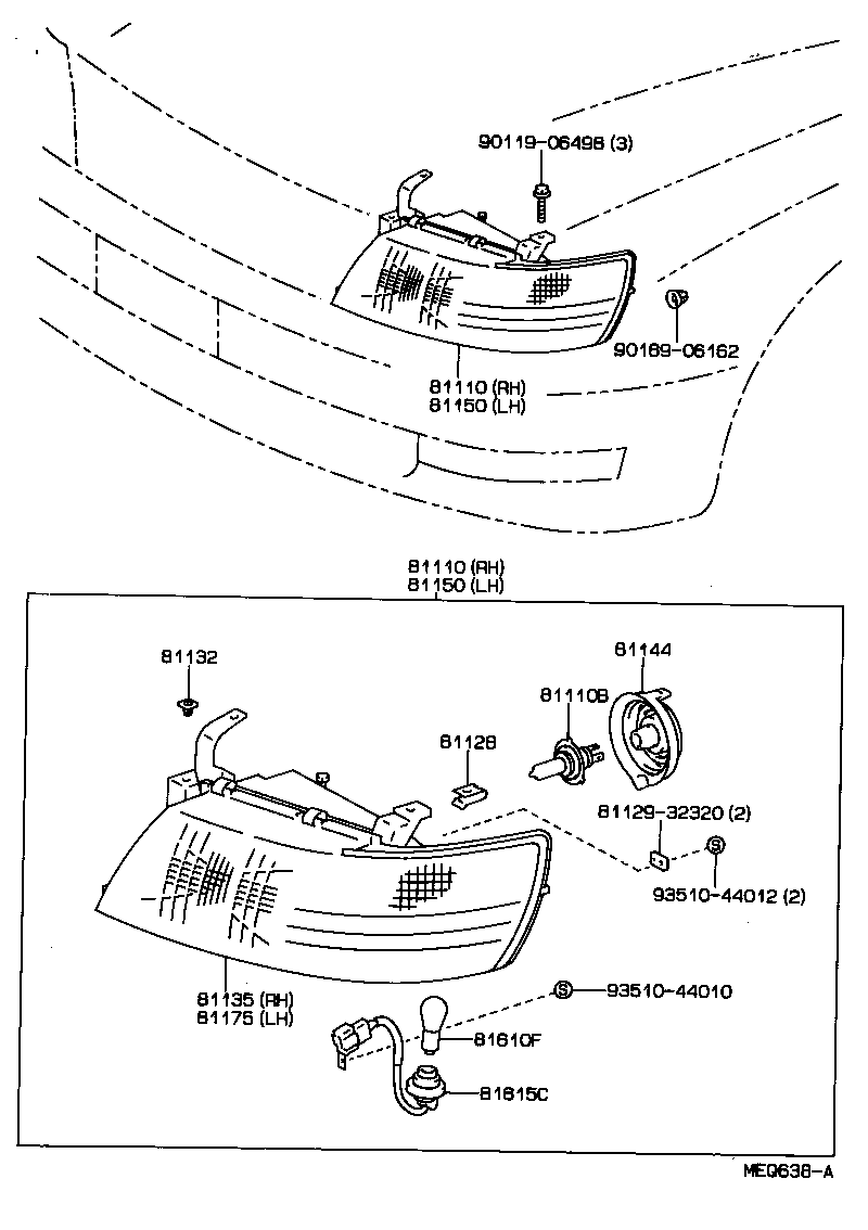 81150-32280 HEADLAMP ASSY, LH product image