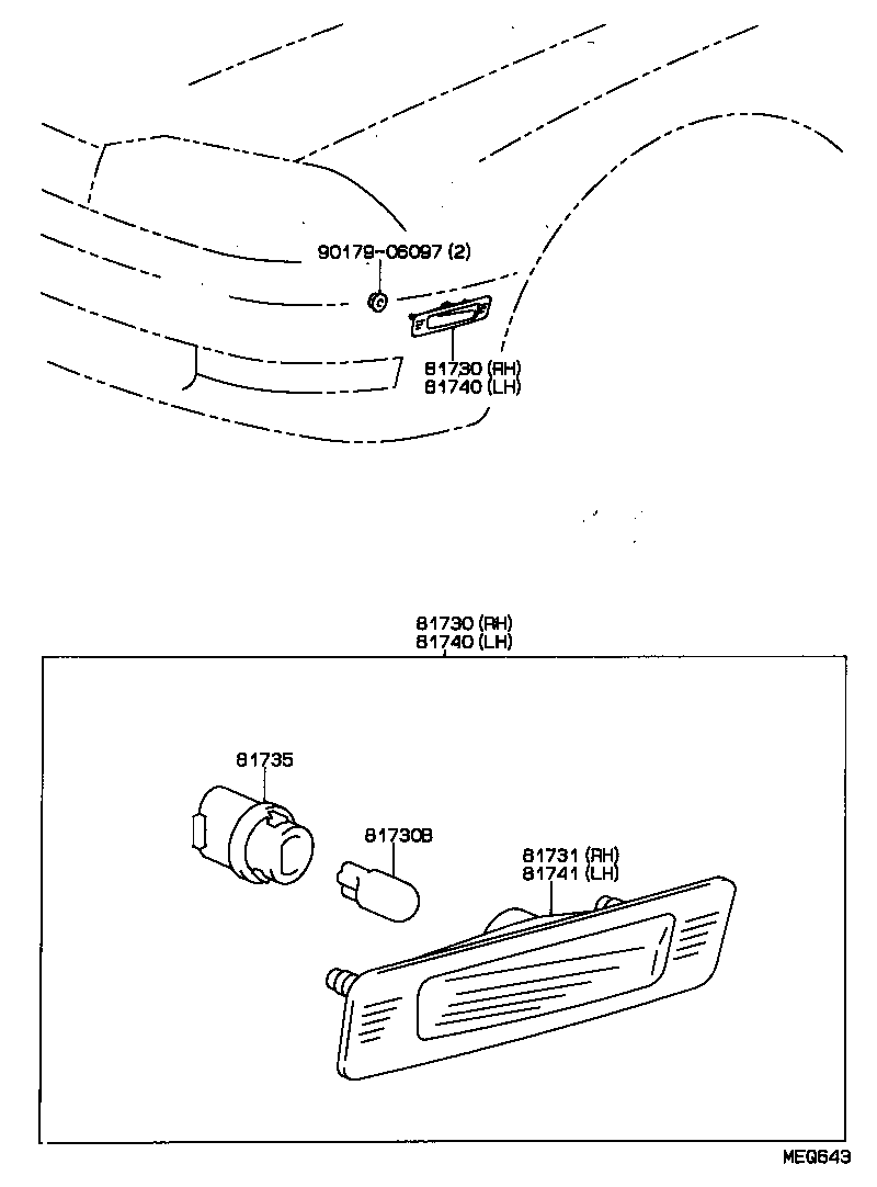81741-32010 LENS, SIDE TURN SIGNAL LAMP, LH product image