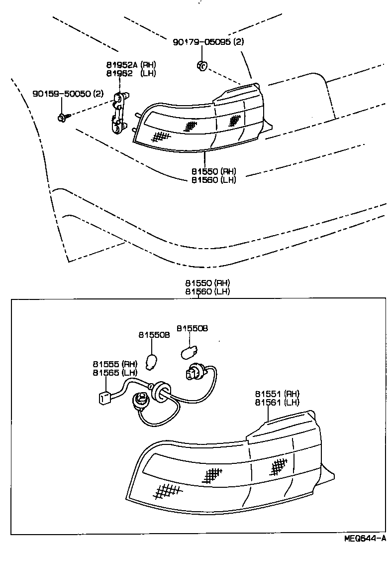 81550-32301 LAMP ASSY, REAR COMBINATION, RH product image