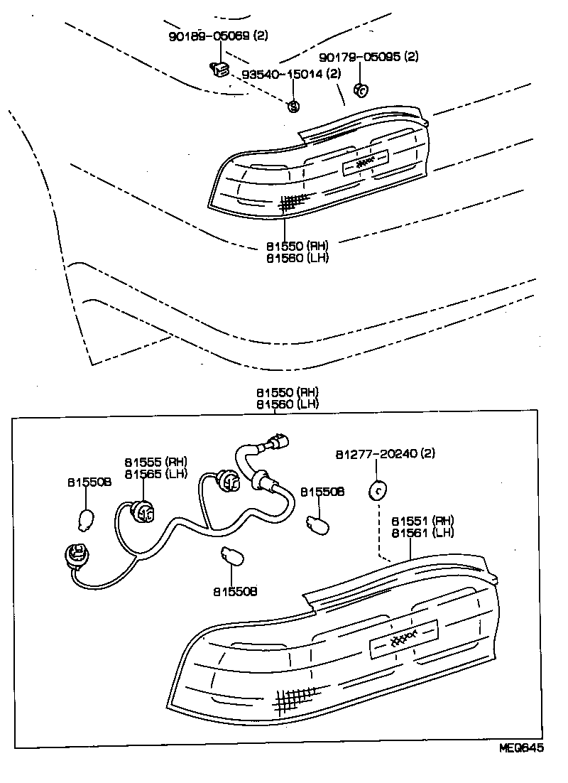 81550-32301 LAMP ASSY, REAR COMBINATION, RH product image
