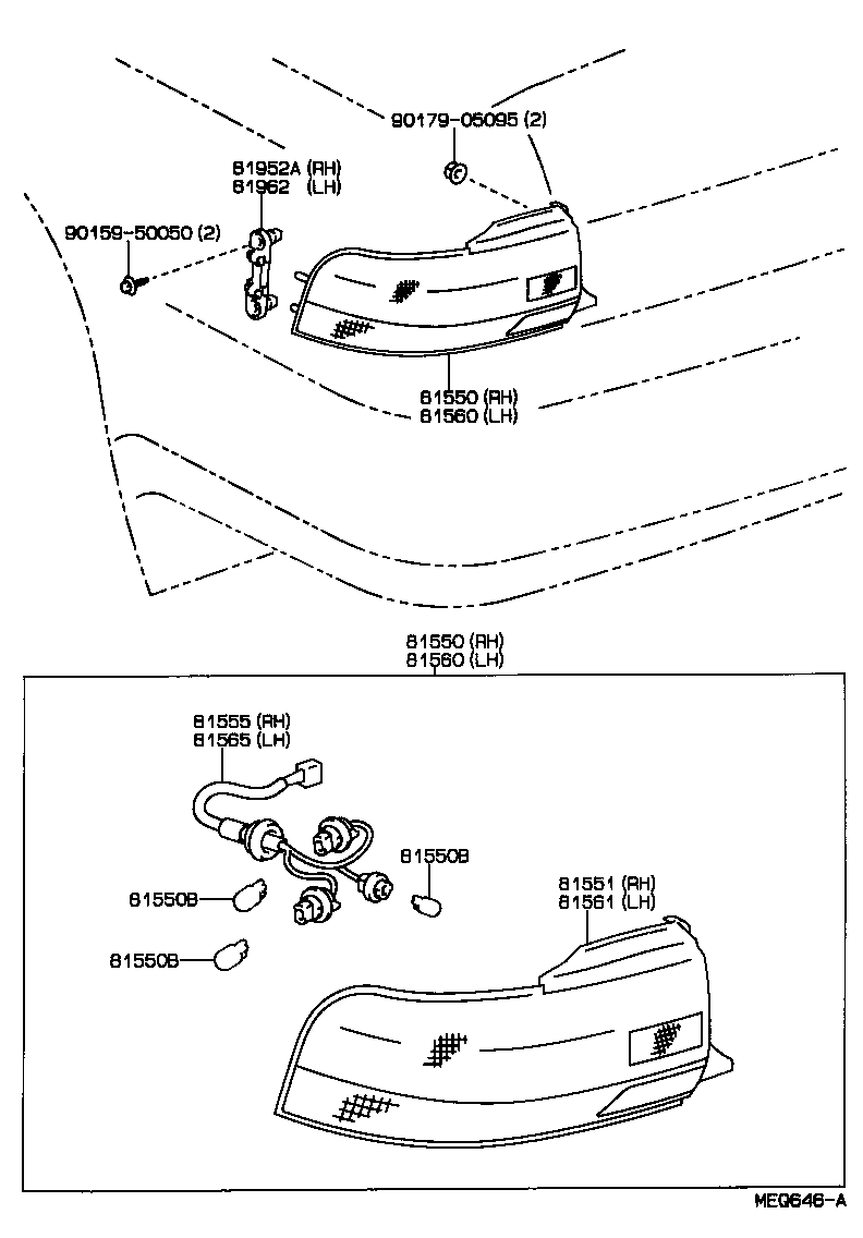 81550-32301 LAMP ASSY, REAR COMBINATION, RH product image