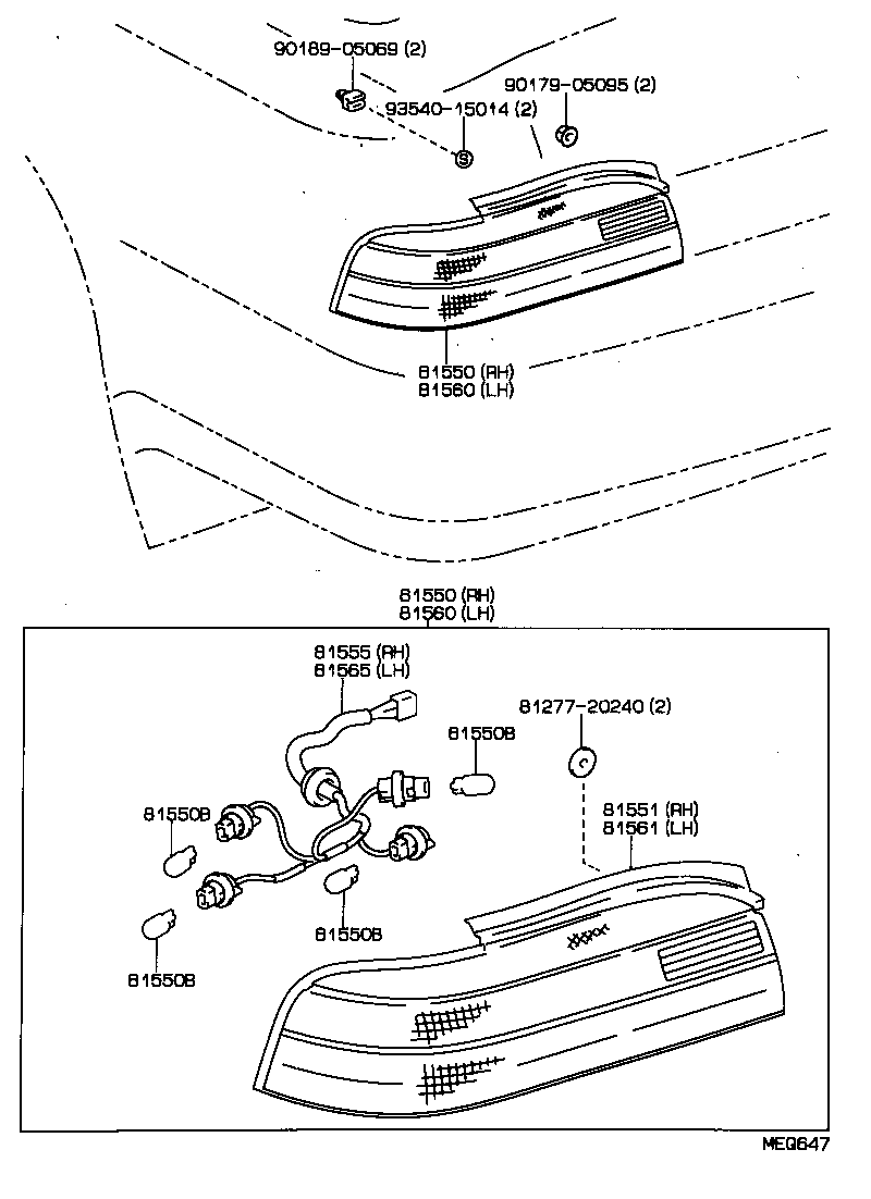 81550-32301 LAMP ASSY, REAR COMBINATION, RH product image