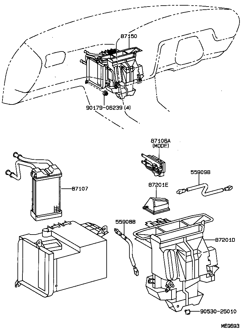 87286-32020 CABLE SUB-ASSY, AIR INLET DAMPER CONTROL product image