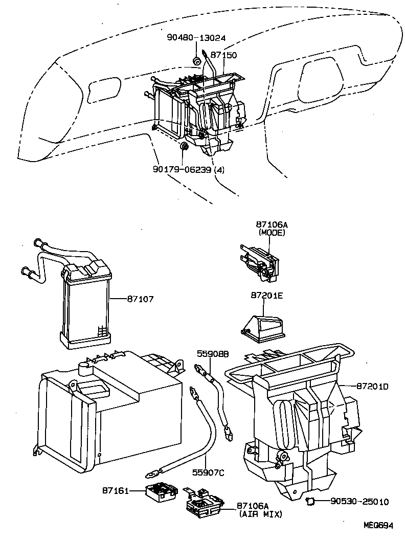 87286-32020 CABLE SUB-ASSY, AIR INLET DAMPER CONTROL product image